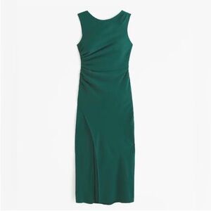 Abercrombie & Fitch Draped High-Neck Shell Midi Dress
